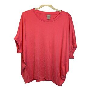 Chico's Blouse‎ Women's Size Large Ribbed Oversized Tshirt Chicos 2 Pink